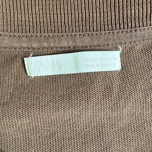 ZARA Brown Knit Tee | Size XL